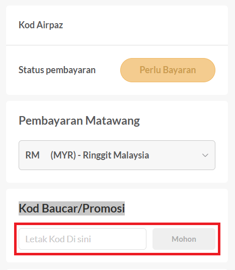 Airpaz Promo Code: RM 500 / RM 5 Off - Julai 2026